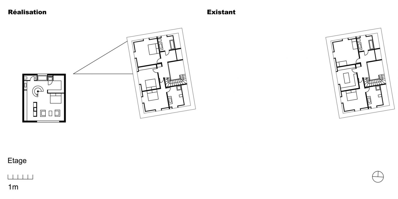 Plan rez-de-chaussée d'une villa et maison d'architecte avec galerie d'art moderne en Suisse à Genève par Siebold architecte