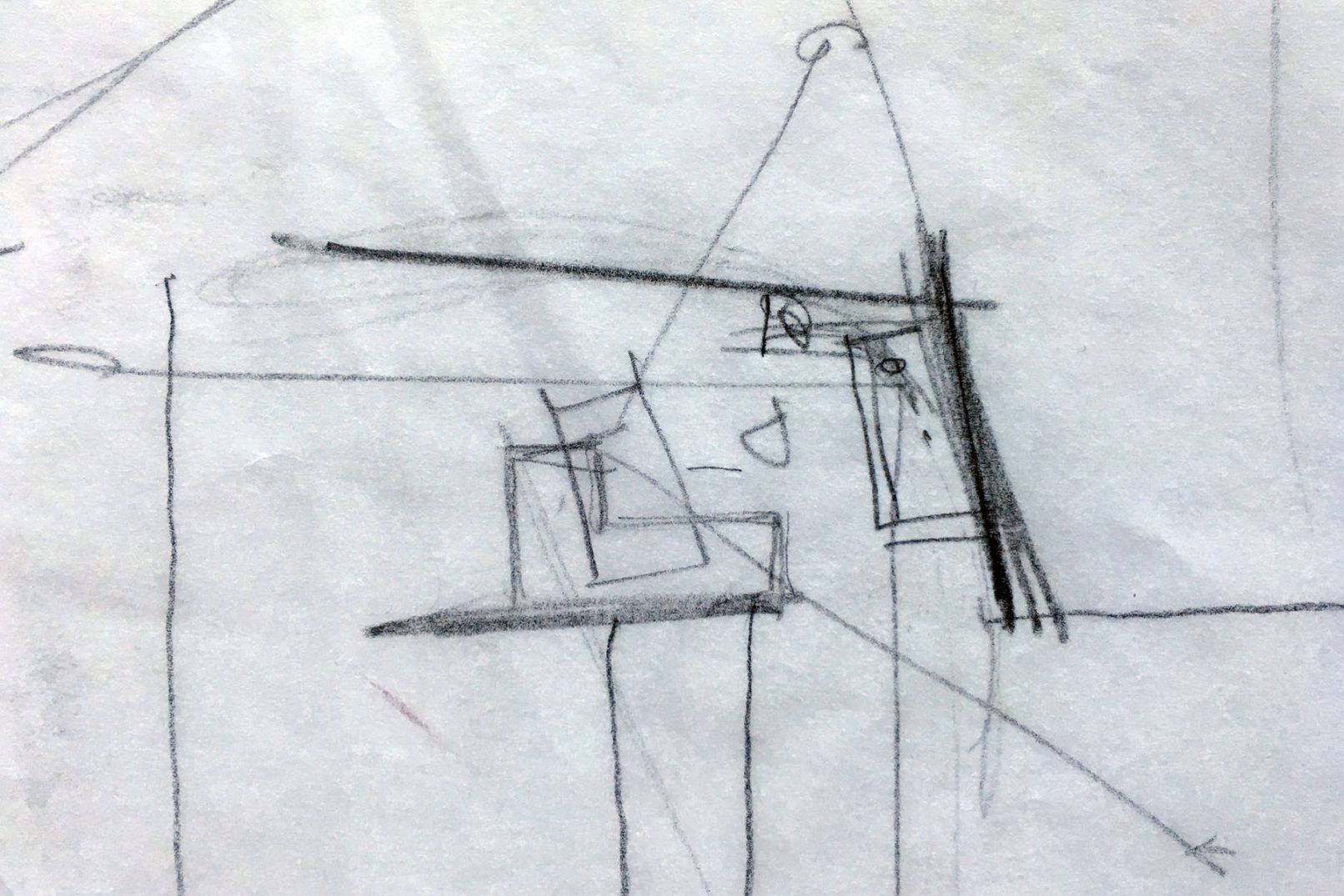 Esquisse d'architecte pour une extension de maison au 14 rue des Grangette à Genève par l'atelier Siebold Architectes